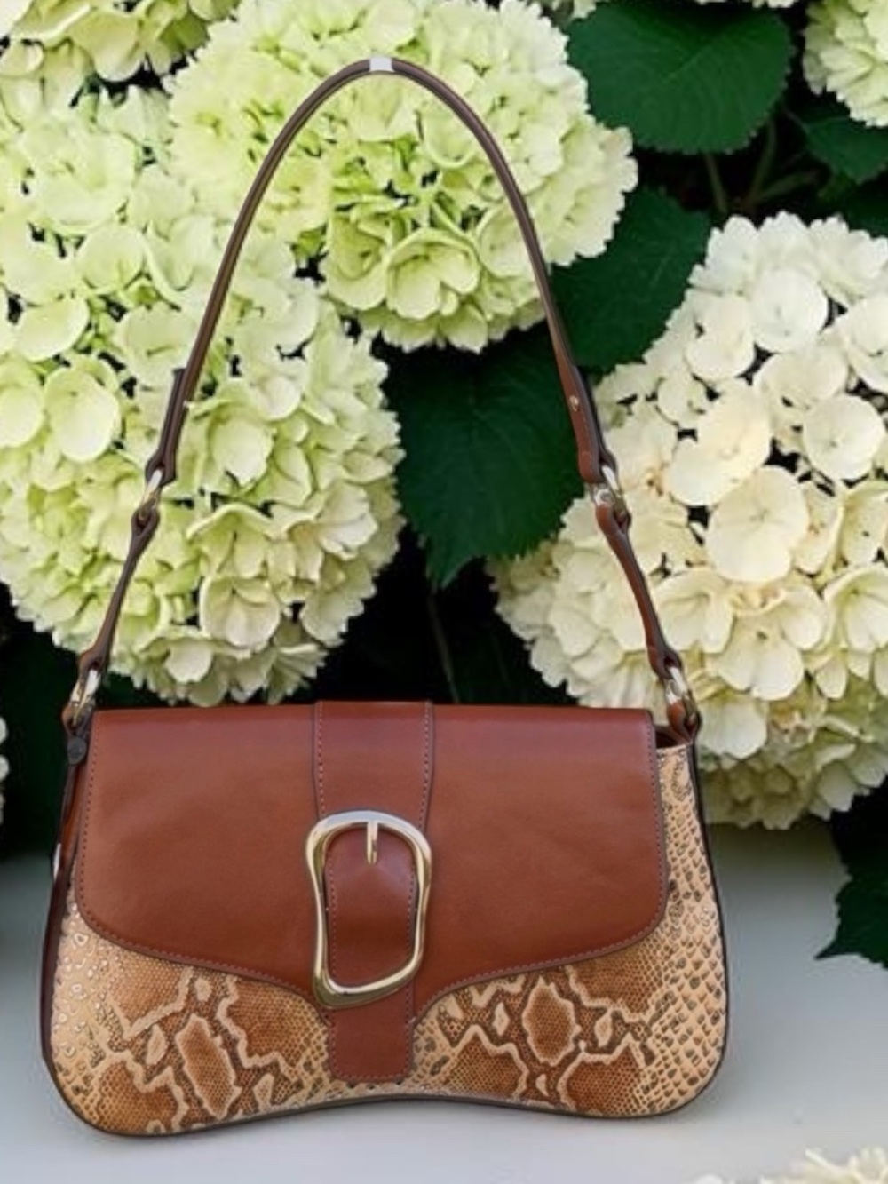 Brahmin Nerida multi Wailua snake embossed leather buckle shoulder bag NWT RARE - Picture 14 of 15